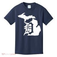 Michigan Mitten Old English D Detroit Kids T-Shirt thumb 0
