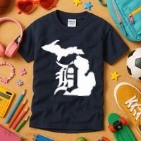 Michigan Mitten Old English D Detroit Kids T-Shirt thumb 3