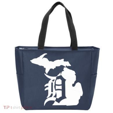 Michigan Mitten Old English D Detroit Tote Bag