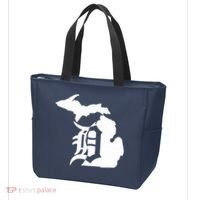 Michigan Mitten Old English D Detroit Tote Bag thumb 3