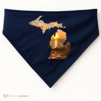 Michigan Sunset Lake USA-Made Doggie Bandana