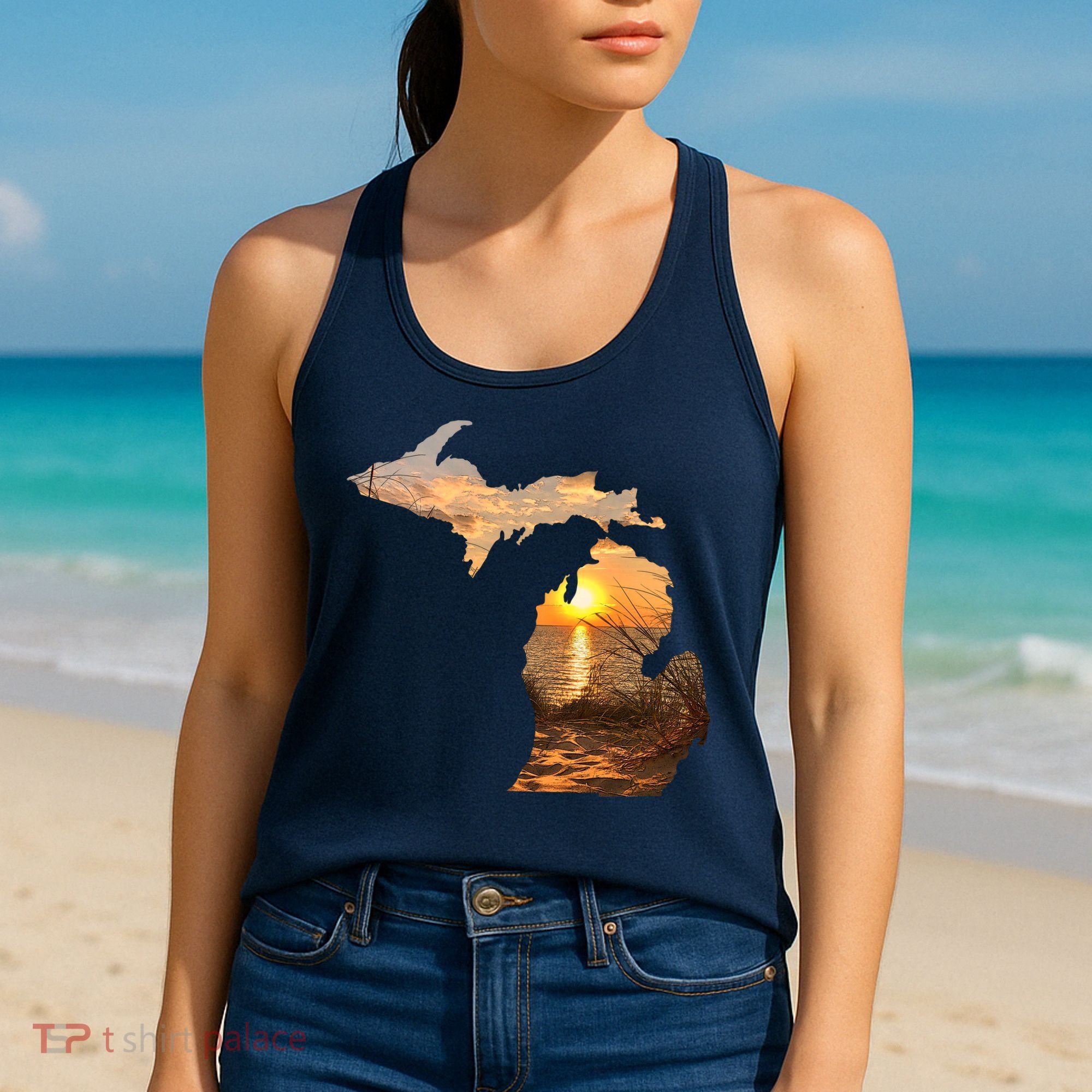 Michigan Sunset Lake Women's Tank Top