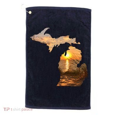 Michigan Sunset Lake Golf Towel