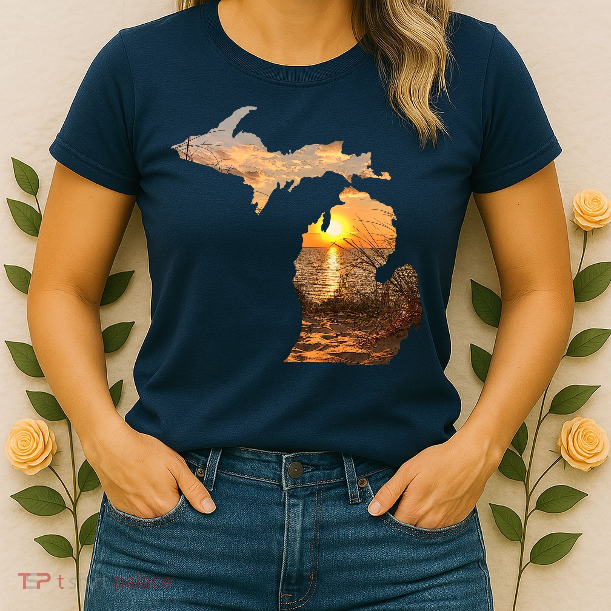 Michigan Sunset Lake Women's T-Shirt