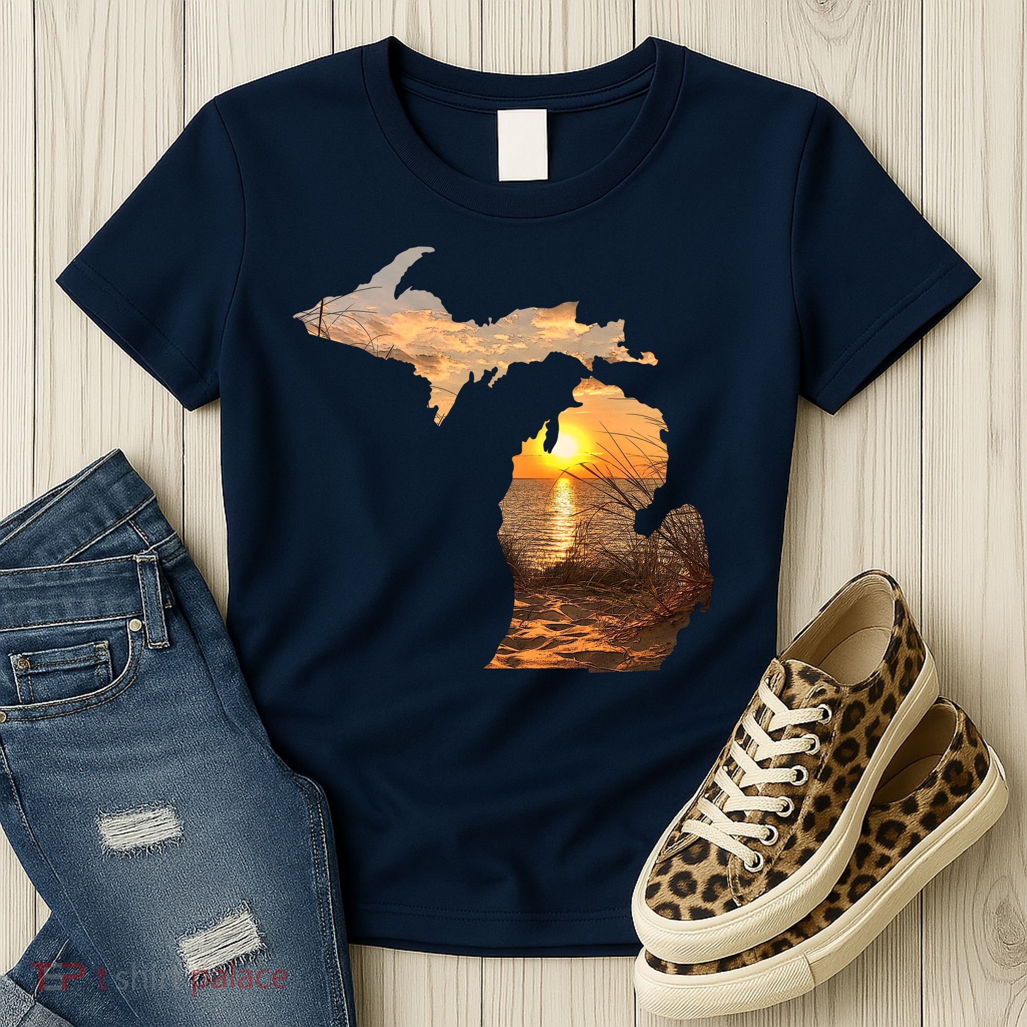 Michigan Sunset Lake Women's T-Shirt