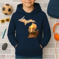 Michigan Sunset Lake Kids Hoodie thumb 2