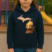 Michigan Sunset Lake Kids Hoodie thumb 3