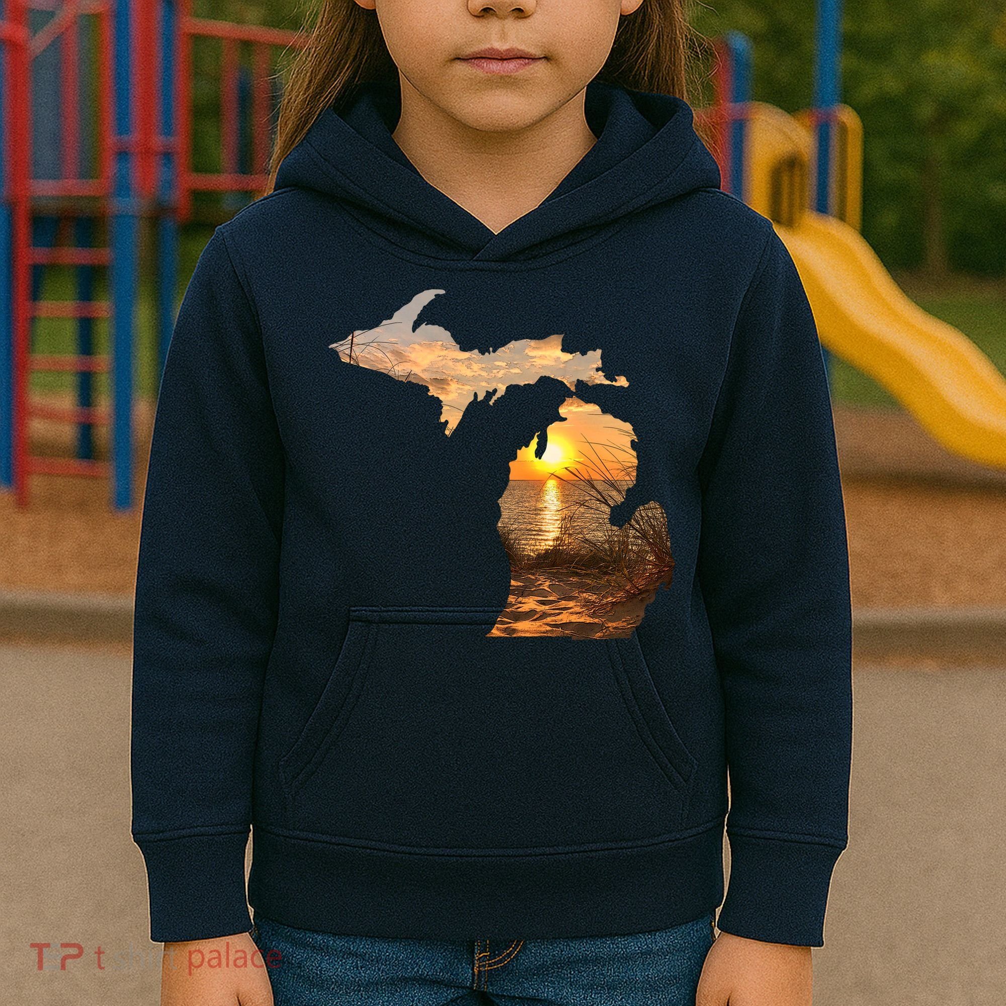 Michigan Sunset Lake Kids Hoodie