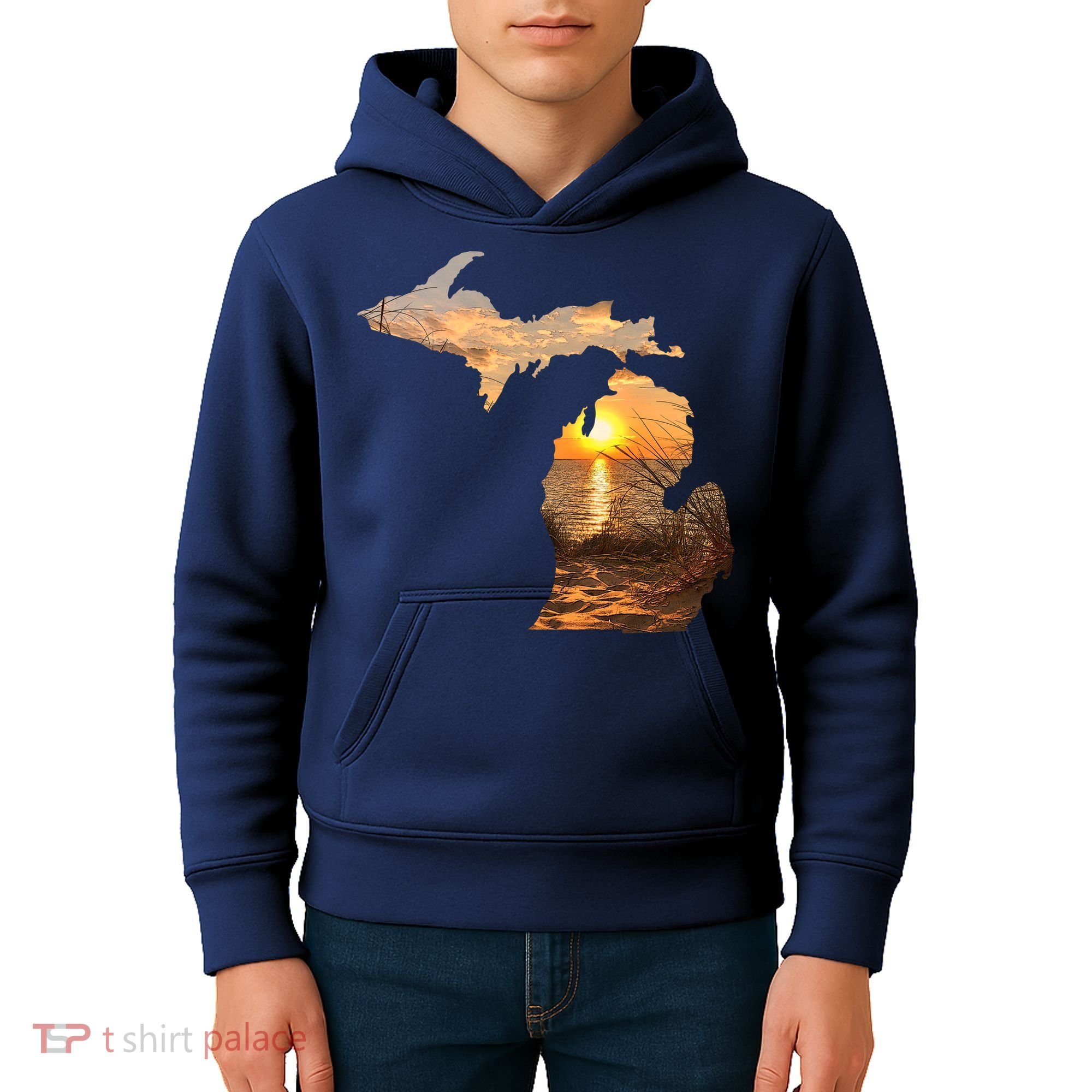 Michigan Sunset Lake Kids Hoodie