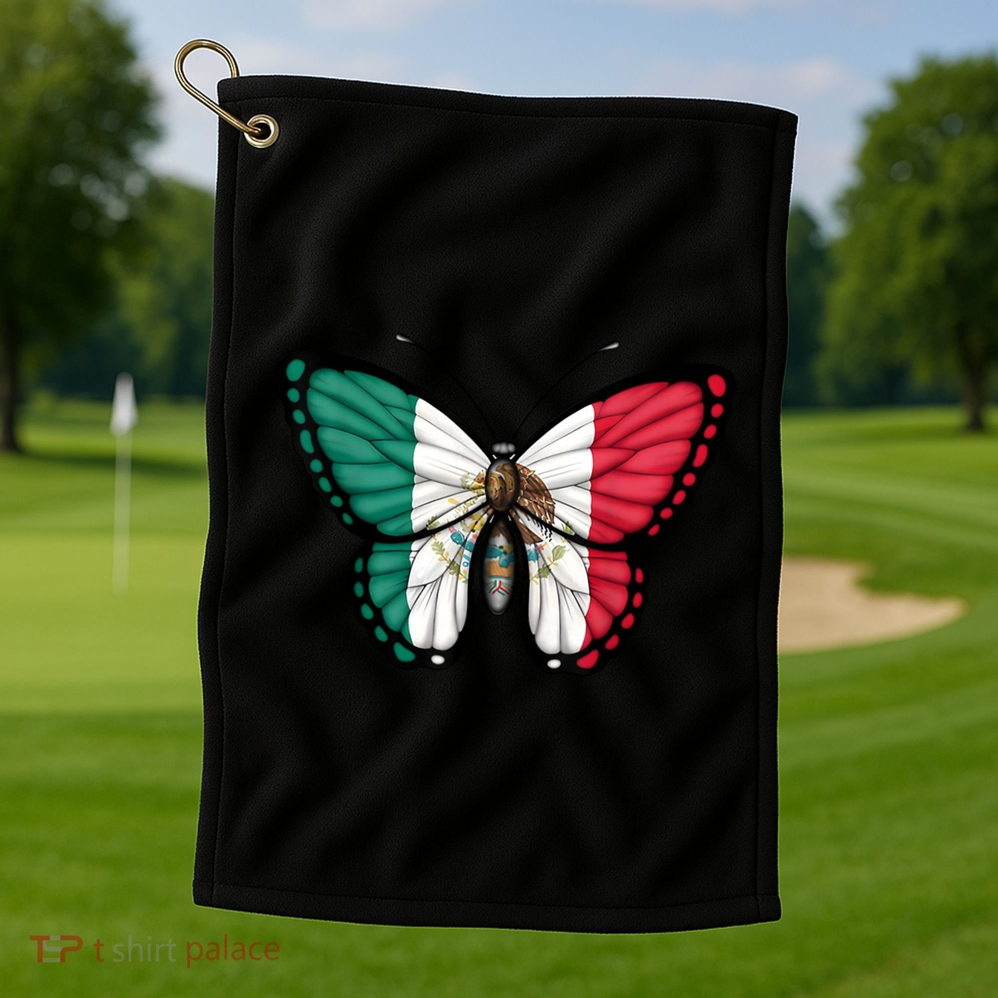 Mexican Independence Day Butterfly Golf Towel