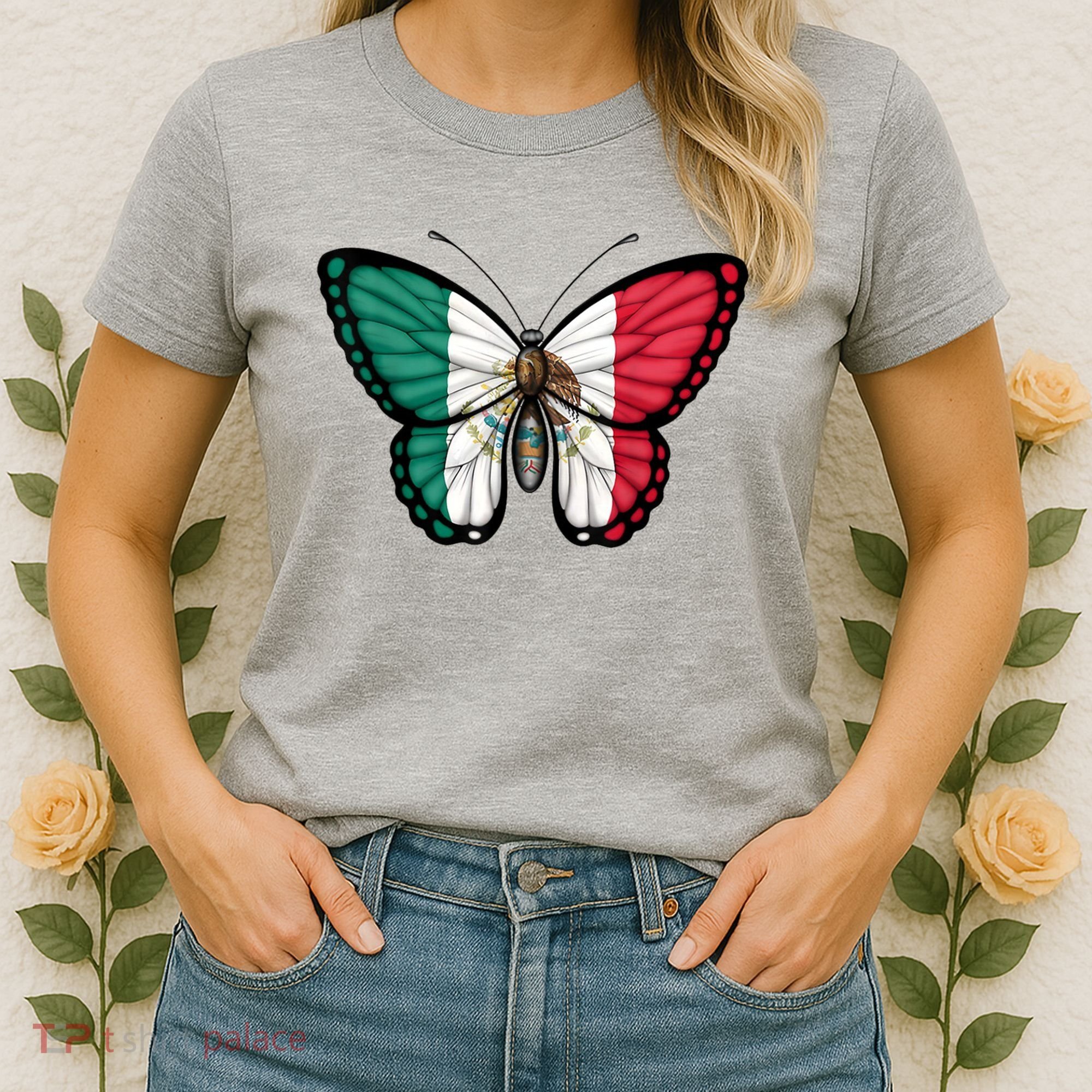 Mexican Independence Day Butterfly Women's T-Shirt