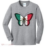 Mexican Independence Day Butterfly Kids Long Sleeve Shirt thumb 0