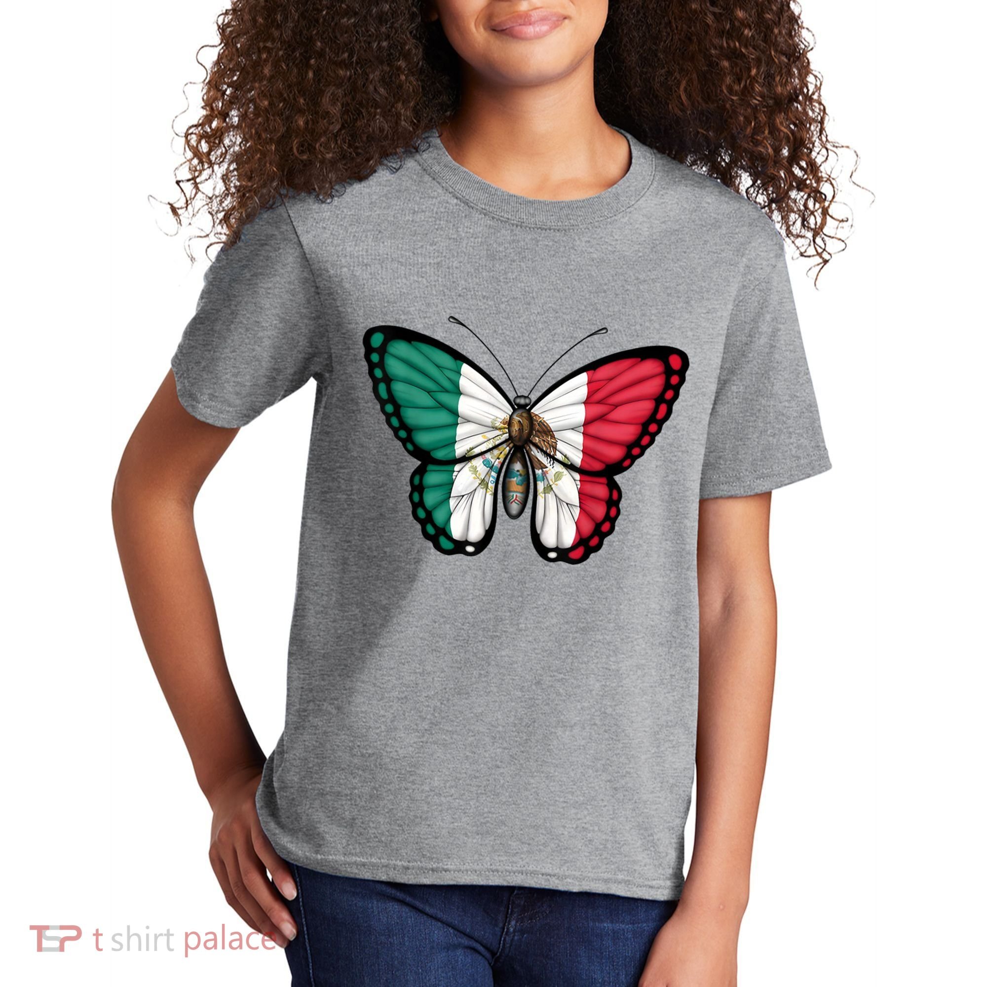 Mexican Independence Day Butterfly Kids T-Shirt