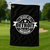 Made In Detroit Michigan Golf Towel thumb 1