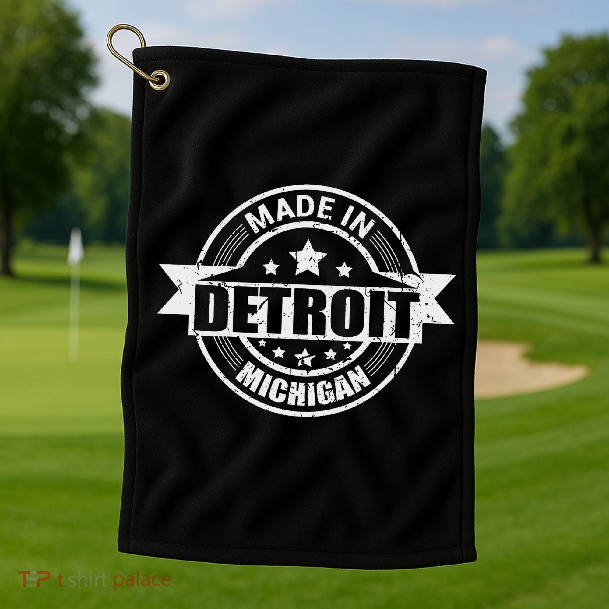 Made In Detroit Michigan Golf Towel