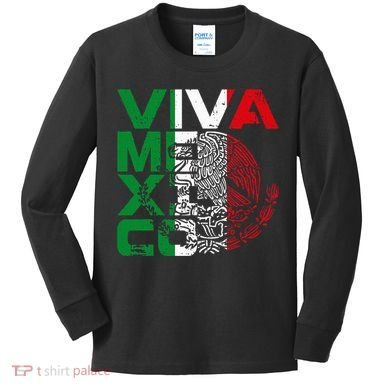 Mexican Independence Day Viva Mexico Kids Long Sleeve Shirt