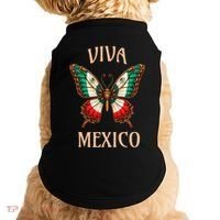 Mexico Independence Day Butterfly Mexican Flag Doggie Tank thumb 0