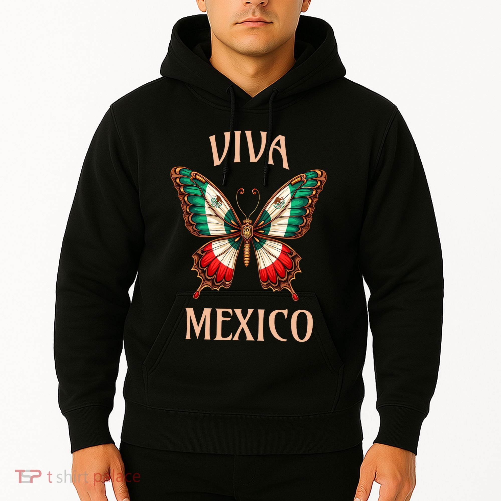 Mexico Independence Day Butterfly Mexican Flag Hoodie