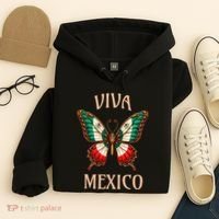 Mexico Independence Day Butterfly Mexican Flag Hoodie thumb 4
