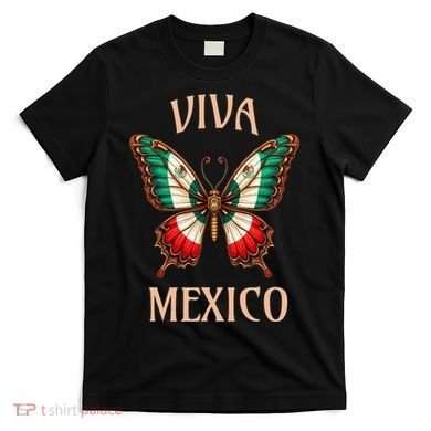 Mexico Independence Day Butterfly Mexican Flag T-Shirt