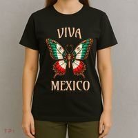 Mexico Independence Day Butterfly Mexican Flag T-Shirt thumb 4