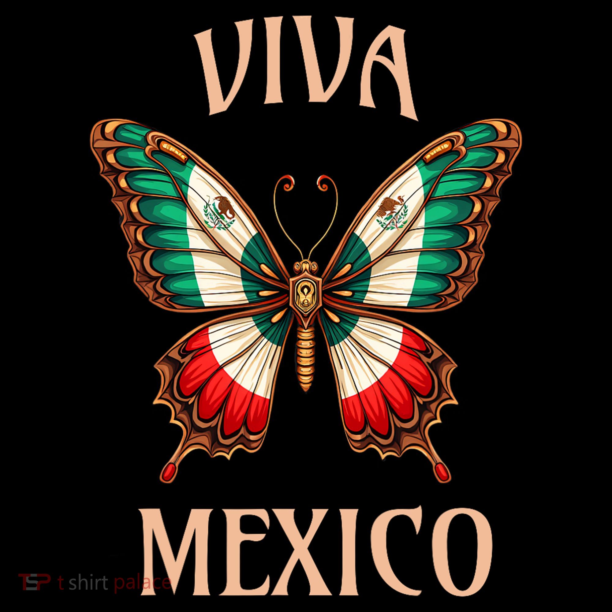 Mexico Independence Day Butterfly Mexican Flag Women's Hoodie