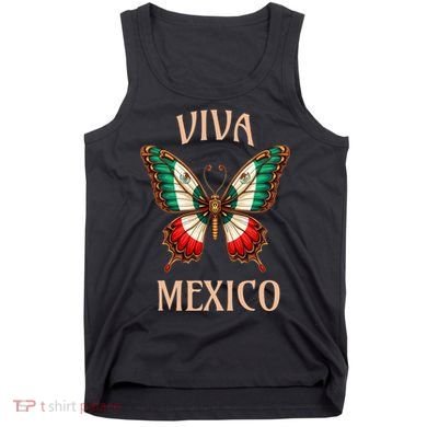 Mexico Independence Day Butterfly Mexican Flag Tank Top