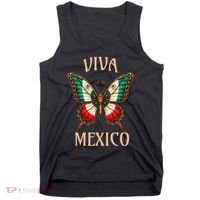 Mexico Independence Day Butterfly Mexican Flag Tank Top thumb 0
