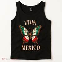 Mexico Independence Day Butterfly Mexican Flag Tank Top thumb 2
