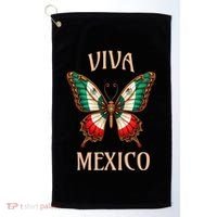 Mexico Independence Day Butterfly Mexican Flag Golf Towel thumb 0