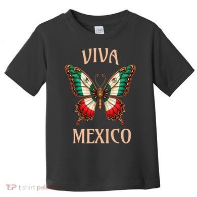 Mexico Independence Day Butterfly Mexican Flag Toddler T-Shirt