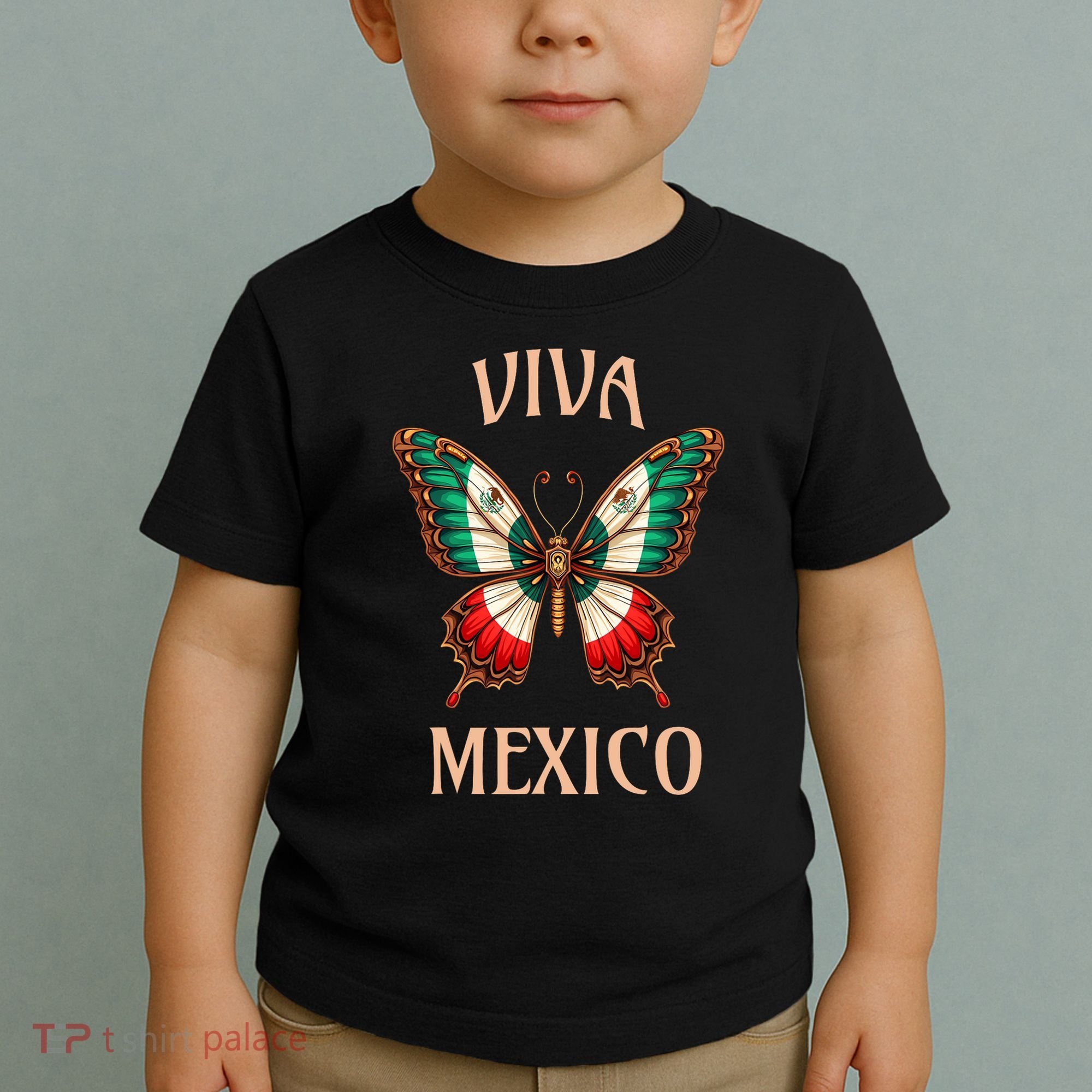 Mexico Independence Day Butterfly Mexican Flag Toddler T-Shirt