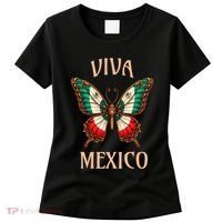 Mexico Independence Day Butterfly Mexican Flag Women's T-Shirt thumb 0