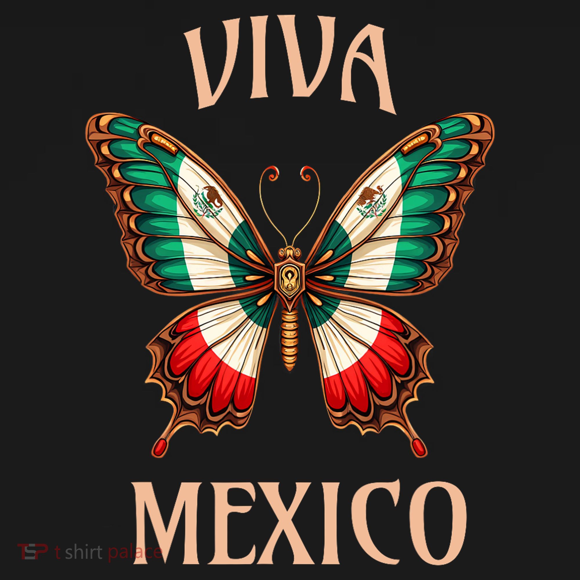 Mexico Independence Day Butterfly Mexican Flag Kids Hoodie