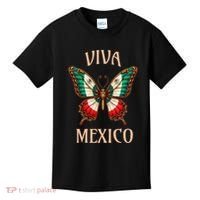 Mexico Independence Day Butterfly Mexican Flag Kids T-Shirt thumb 0