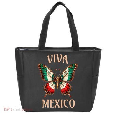 Mexico Independence Day Butterfly Mexican Flag Tote Bag