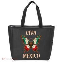 Mexico Independence Day Butterfly Mexican Flag Tote Bag thumb 0