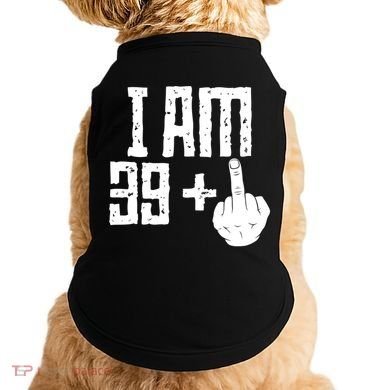 Middle Finger 40th Birthday Funny Doggie Tank