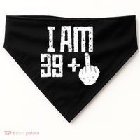Middle Finger 40th Birthday Funny USA-Made Doggie Bandana thumb 0
