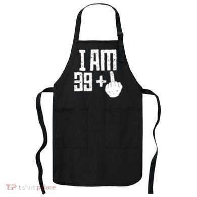 Middle Finger 40th Birthday Funny Apron