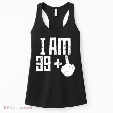 Middle Finger 40th Birthday Funny Women's Tank Top