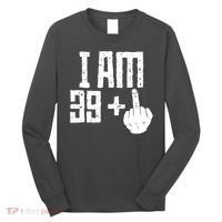 Middle Finger 40th Birthday Funny Long Sleeve Shirt thumb 0