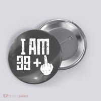 Middle Finger 40th Birthday Funny Button thumb 0