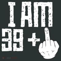 Middle Finger 40th Birthday Funny Button thumb 1
