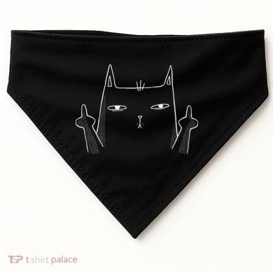 Middle Finger Cat USA-Made Doggie Bandana