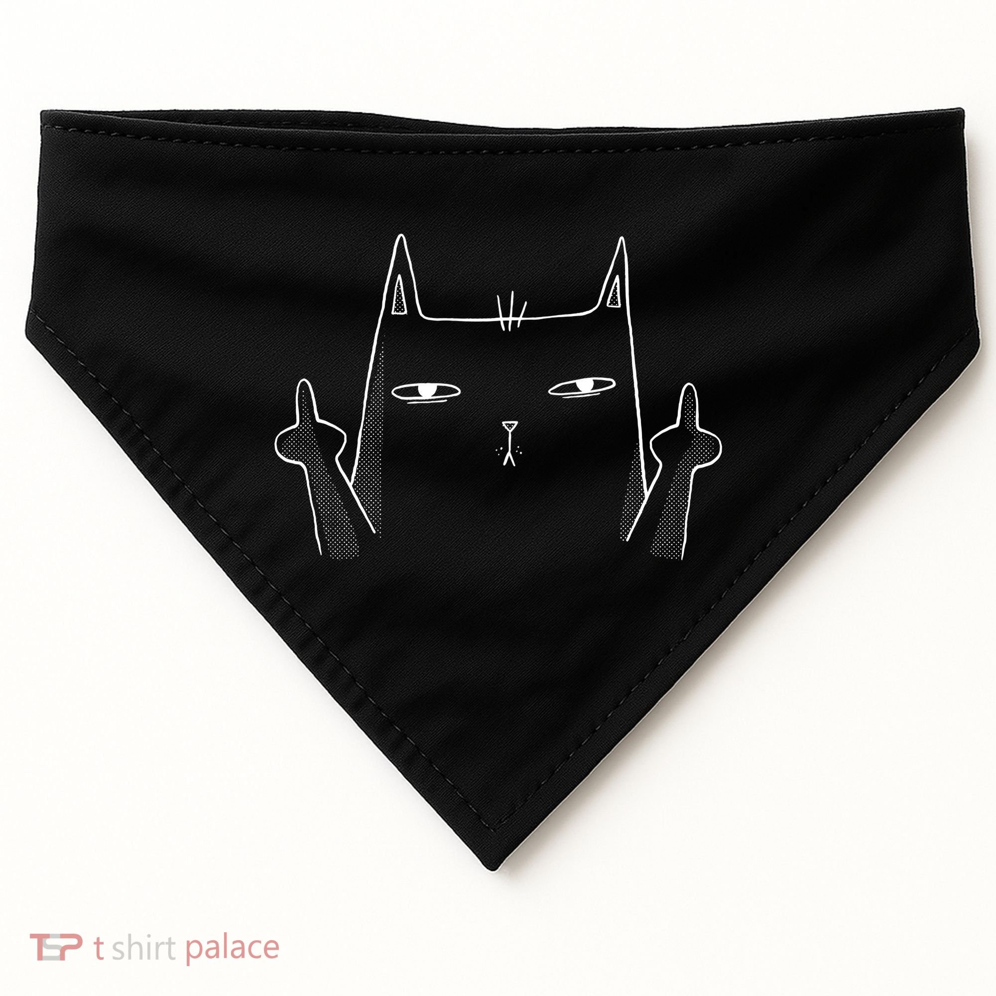 Middle Finger Cat USA-Made Doggie Bandana