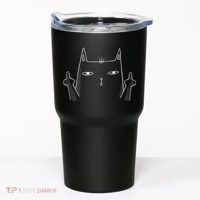 Middle Finger Cat Tumbler