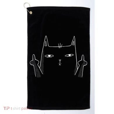 Middle Finger Cat Golf Towel