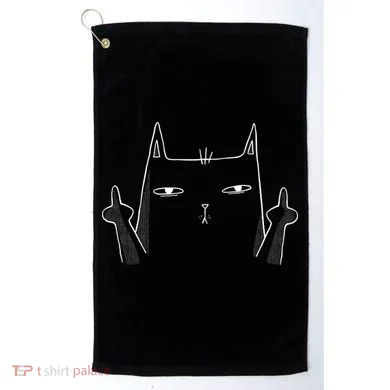 Middle Finger Cat Golf Towel