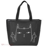 Middle Finger Cat Tote Bag thumb 0